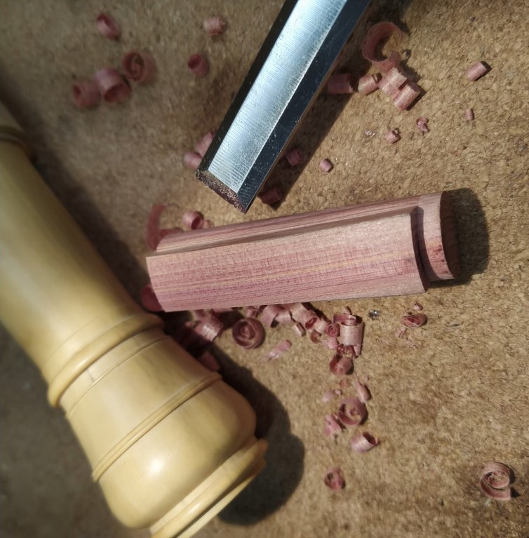 Carving the recorder block